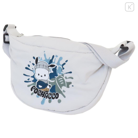 Japan Sanrio Round Crossbody Bag - Pochacco : White - 1