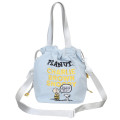 Japan Peanuts Shoulder Drawstring Bag - Snoopy & Charlie : Light Blue - 1