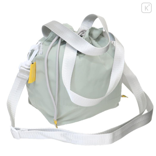 Japan Peanuts Shoulder Drawstring Bag - Snoopy & Charlie : Pale Green - 2