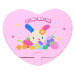 Japan Sanrio Heart-shaped Compact Mirror - Usahana : Fruit Pink