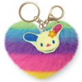 Japan Sanrio Dangling Tail Mascot Bag Charm - Usahana : Rainbow Glitter Heart - 1