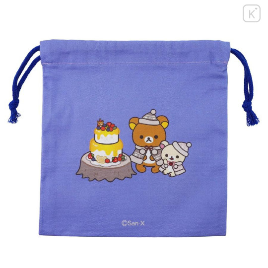 Japan San-X Store Drawstring Bag - Rilakkuma : Honey Forest Christmas 2025 - 2