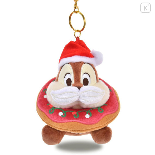 Japan Disney Store Plush Mascot Keychain - Chip : Christmas 2025 Donut - 1