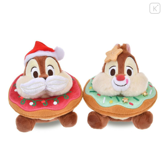 Japan Disney Store Plush Mascot Keychain - Chip : Christmas 2025 Donut - 4