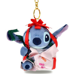 Japan Disney Store Plush Mascot Keychain - Stitch : Christmas 2025