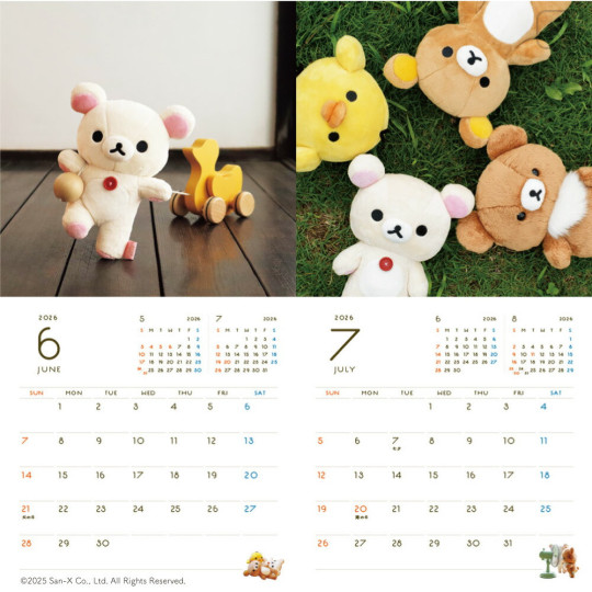 Japan San-X Wall Calendar - Living with Rilakkuma 2026 - 5