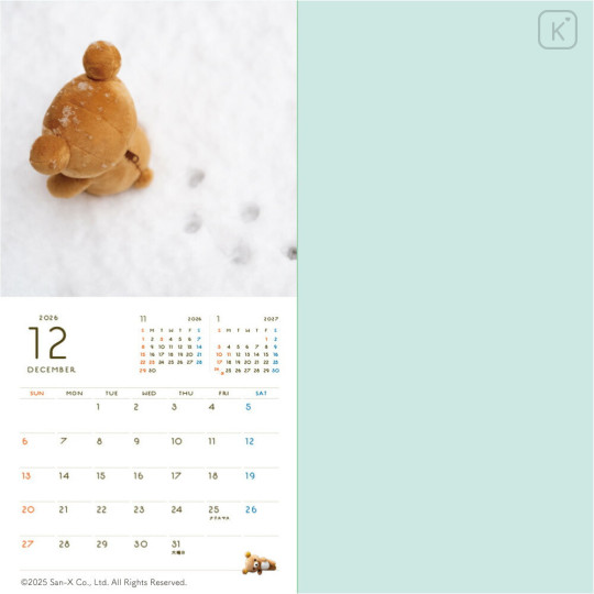 Japan San-X Wall Calendar - Living with Rilakkuma 2026 - 8
