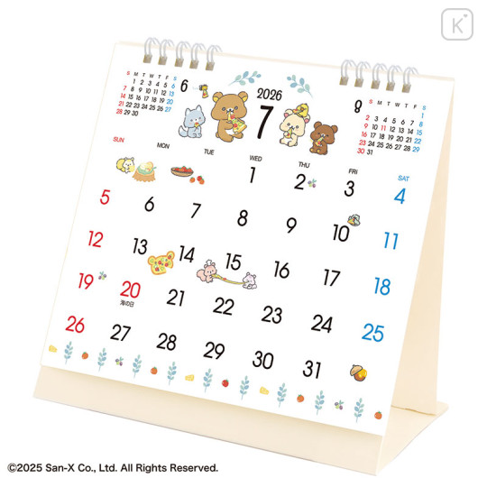 Japan San-X Desk Calendar - Rilakkuma : 2026 Whiteboard - 2