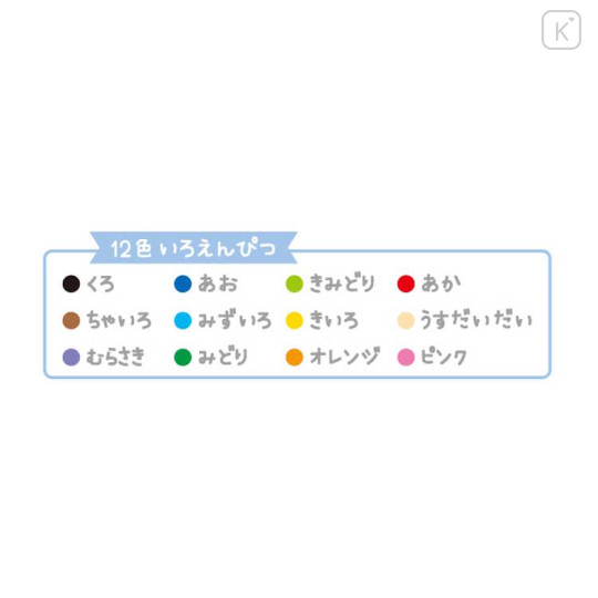 Japan Mochimochi Panda × Sanrio 12 Color Colored Pencils with Case - Characters Colorful Sweet - 3