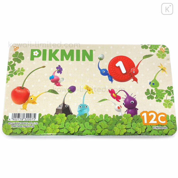 Japan Pikmin 12 Color Colored Pencils with Case - Beige | Kawaii