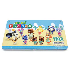 Japan Animal Crossing 12 Color Colored Pencils with Case - Characters