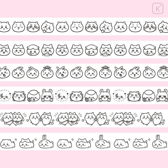 Japan Chiikawa Coro-Re Rolling Stamp - Chiikawa : Friends Happy Face - 5