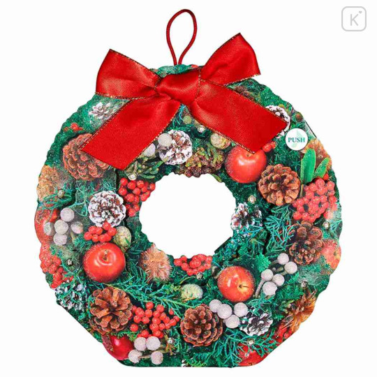 Japan Sanrio 3D Greeting Card - Christmas Wreath & Music - 2