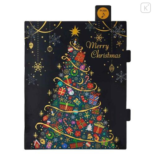 Japan Sanrio 3D Greeting Card - Luminous Christmas Tree Glowing & Music - 4