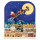Japan Sanrio 3D Greeting Card - Christmas Santa Sleigh in the Night Sky