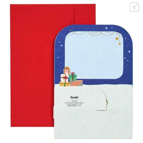 Japan Sanrio 3D Greeting Card - Christmas Santa Sleigh in the Night Sky - 4