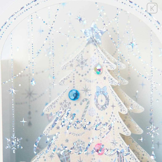 Japan Sanrio 3D Greeting Card - Christmas Tree White - 2