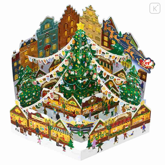 Japan Sanrio 3D Greeting Card - Christmas Tree Market in Warm Town - 1