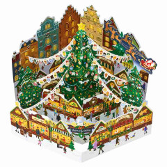 Japan Sanrio 3D Greeting Card - Christmas Tree Market in Warm Town
