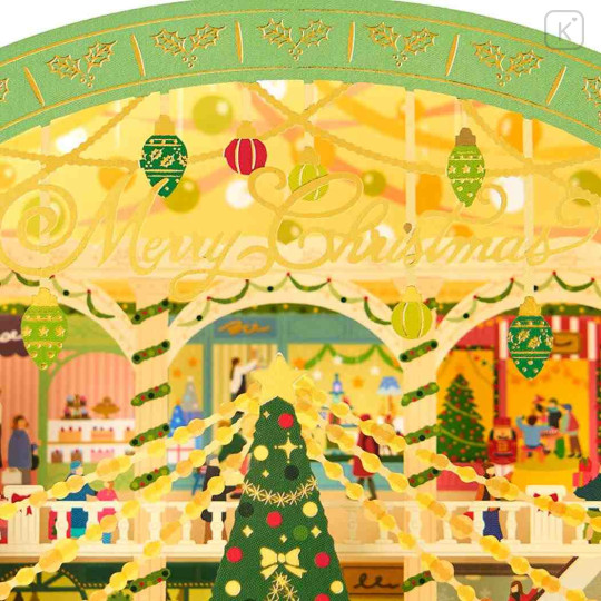 Japan Sanrio 3D Greeting Card - Christmas Tree in Warm Mall - 3