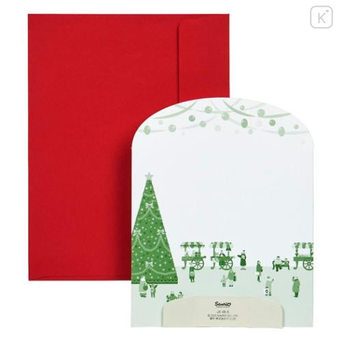 Japan Sanrio 3D Greeting Card - Christmas Tree in Warm Mall - 4