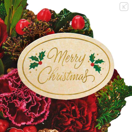 Japan Sanrio 3D Greeting Card - Christmas Flower Arrangement - 2