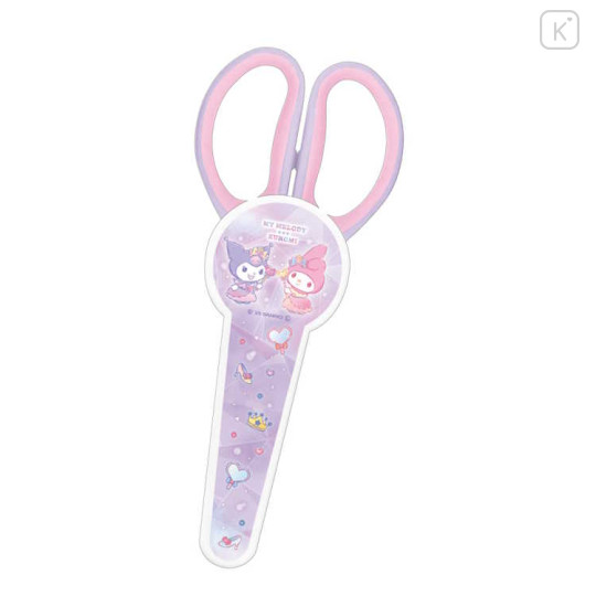 Japan Sanrio Scissors with Cap - Kuromi & My Melody : Sparkly Dress - 1