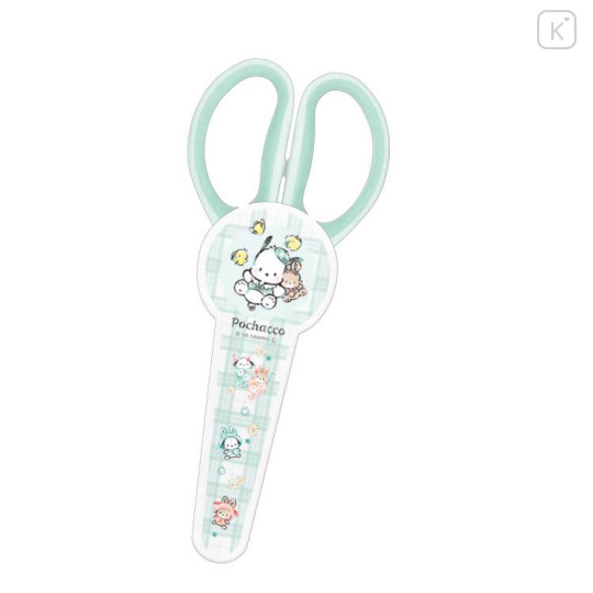 Japan Sanrio Scissors with Cap - Pochacco : Gingham Outfit Mint - 1