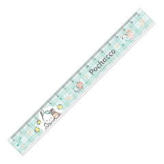 Japan Sanrio 17cm Ruler - Pochacco : Gingham Outfit Mint