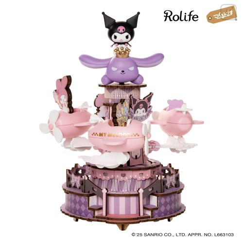 Japan Sanrio DIY Miniature Amusement Park Set - Kuromi & My Melody : Friendly Ride Rolife - 2