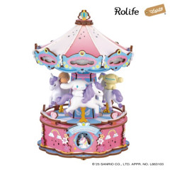 Japan Sanrio DIY Miniature Amusement Park Set - Cinnamoroll : Merry Go Round Rolife