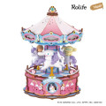 Japan Sanrio DIY Miniature Amusement Park Set - Cinnamoroll : Merry Go Round Rolife - 1