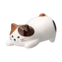 Japan Decole Porcelain Chopstick Rest - Cat for Instant Noodle Lid