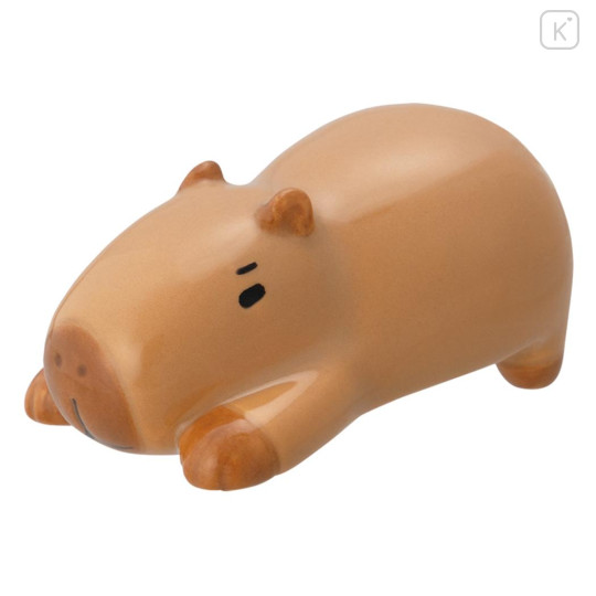 Japan Decole Porcelain Chopstick Rest - Capybara for Instant Noodle Lid - 1