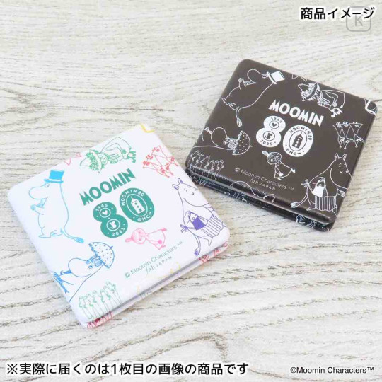 Japan Moomin 2-sided Compact Mirror - 80th Anniversary Characters : Black - 2
