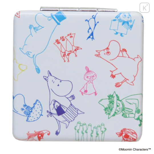 Japan Moomin 2-sided Compact Mirror - 80th Anniversary Characters : White - 1