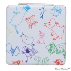 Japan Moomin 2-sided Compact Mirror - 80th Anniversary Characters : White
