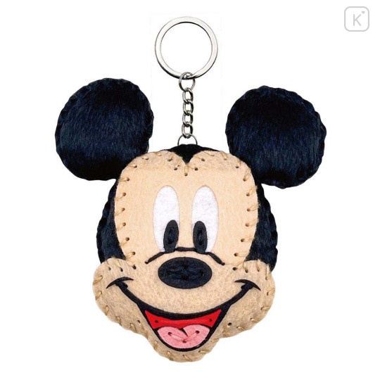 Japan Disney Keychain Plush Sewing Kit - Mickey : Face - 3