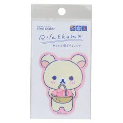Japan San-X Vinyl Sticker - Korilakkuma : Thinking of You Sakura Cherry Blossom Blush