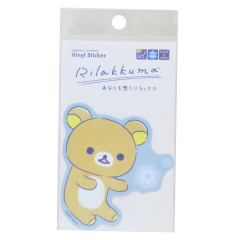 Japan San-X Vinyl Sticker - Rilakkuma : Thinking of You Snowflake