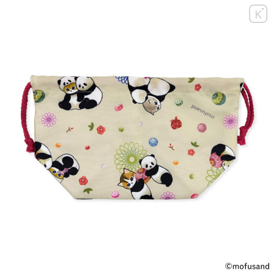 Japan Mofusand Lunch Drawstring Bag - Panda Cat Meow Nyan - 1