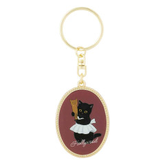 Japan Mofusand Oval Metal Keychain - Mofumofu Journey Hollywood Academy Award Cat Meow