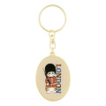 Japan Mofusand Oval Metal Keychain - Mofumofu Journey London Royal Guard Cat Meow - 4