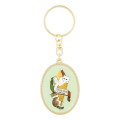 Japan Mofusand Oval Metal Keychain - Mofumofu Journey Italian Gennato Cat Meow - 1