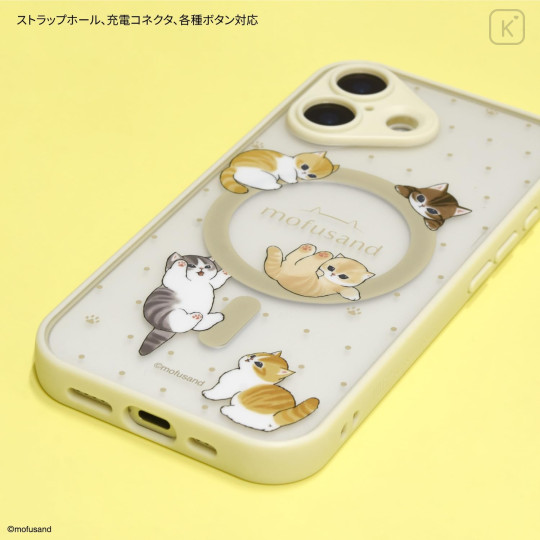 Japan Mofusand IIIIfit Plump Frame iPhone 17 Case with MagSafe - Athletic Cat Beige - 3