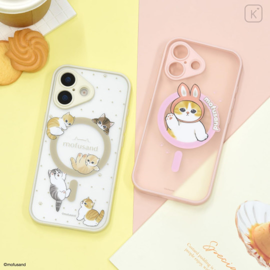Japan Mofusand IIIIfit Plump Frame iPhone 17 Case with MagSafe - Athletic Cat Beige - 6