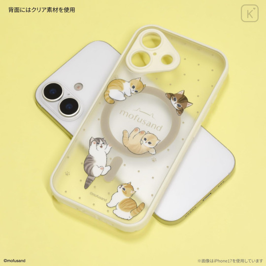 Japan Mofusand IIIIfit Plump Frame iPhone 17 Pro Case with MagSafe - Beige Cat - 2