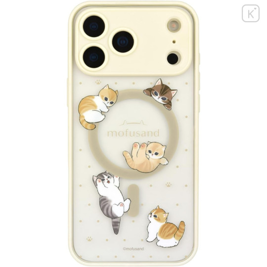 Japan Mofusand IIIIfit Plump Frame iPhone 17 Pro Max Case with MagSafe - Cat Beige - 1