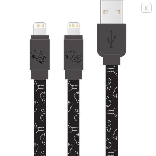 Japan Peanuts USB to Lightning Sync & Power Cable - Snoopy : Black - 1