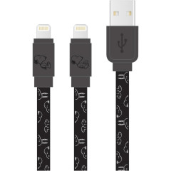 Japan Peanuts USB to Lightning Sync & Power Cable - Snoopy : Black